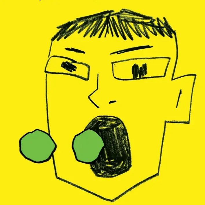 Das ist eine Illustration für ein Buchcover des Klassikers Woyzeck, auf dem ein Mann zu sehen ist der Erbsen spuckt.